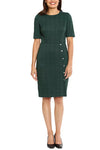 Cocktail Dresses Short Button Cocktail Dress BLACK GREEN