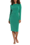 Cocktail Dresses Short Draped Neckline Cocktail Dress ALPINE GREEN