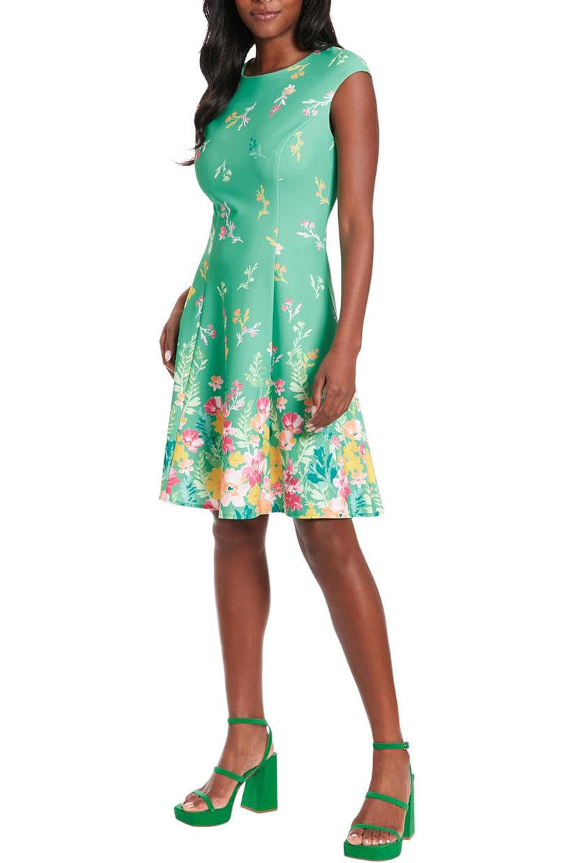 Cocktail Dresses Short Print Cocktail Dress GREEN YELLOW