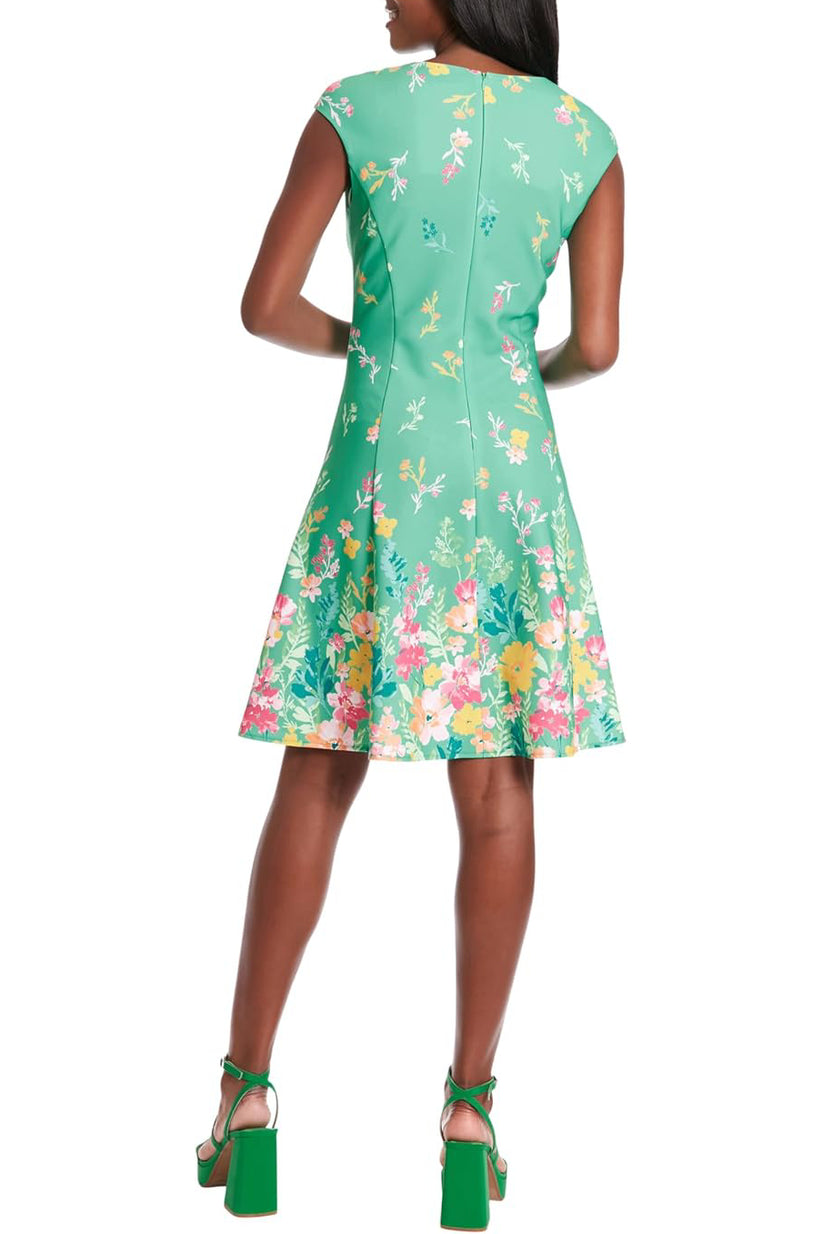 Cocktail Dresses Short Print Cocktail Dress GREEN YELLOW