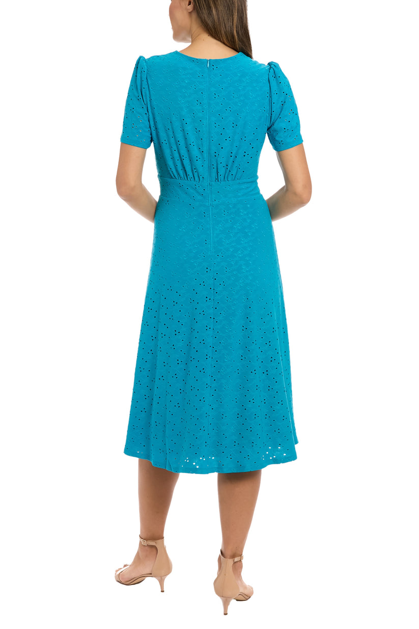 Cocktail Dresses Short A Line Puff Sleeve Cocktail Midi Dress Barrier Reef