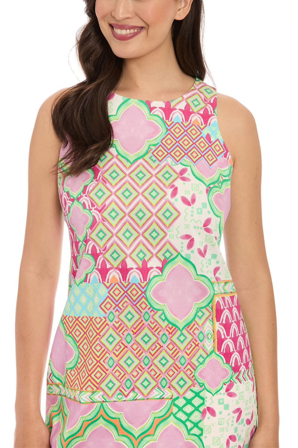 Cocktail Dresses Fitted Short Printed Cocktail Mini Dress  White Pink