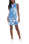 Cocktail Dresses Fitted Short Printed Cocktail Mini Dress Blue