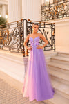 Prom Dresses Floral Long Glitter Formal Prom Dress  Lilac