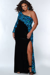Plus Size Dresses Fitted Long Formal Plus Size Prom Dress Turquoise