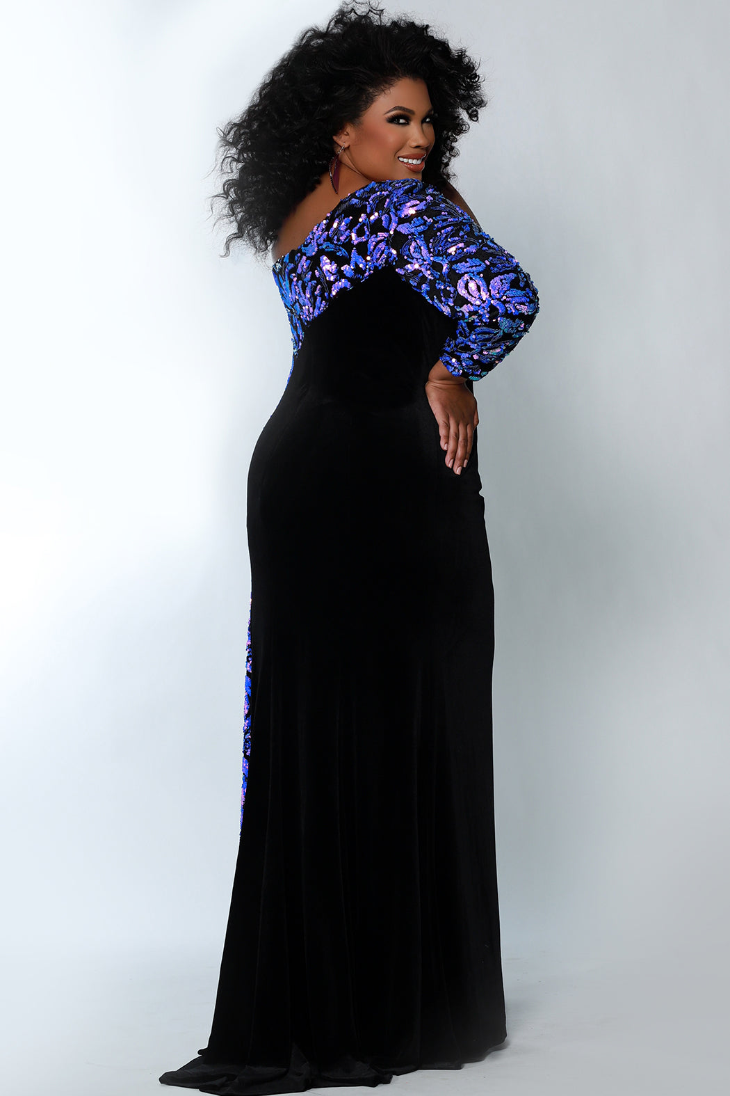 Plus Size Dresses Fitted Long Formal Plus Size Prom Dress Violet