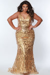 Plus Size Dresses Long Mermaid Formal Plus Size Prom Dress Gold
