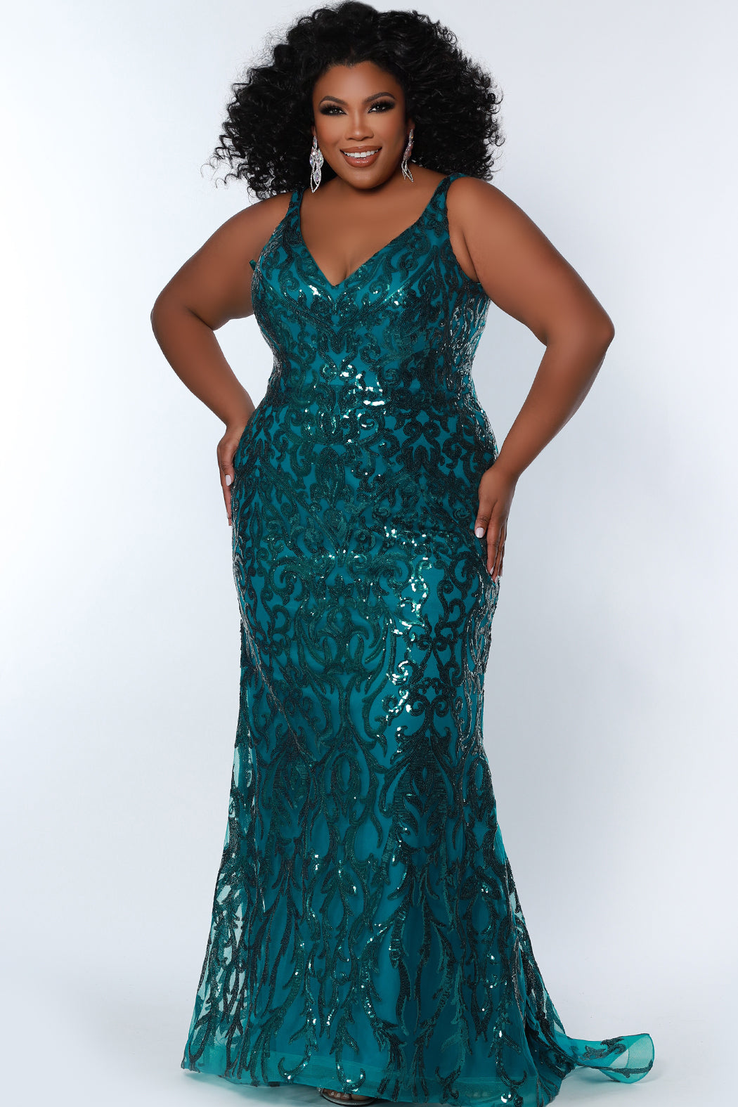 Plus Size Dresses Long Mermaid Formal Plus Size Prom Dress Teal