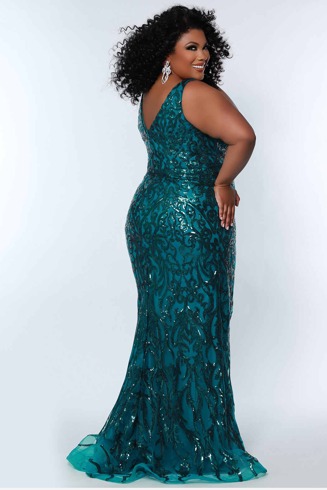Plus Size Dresses Long Mermaid Formal Plus Size Prom Dress Teal