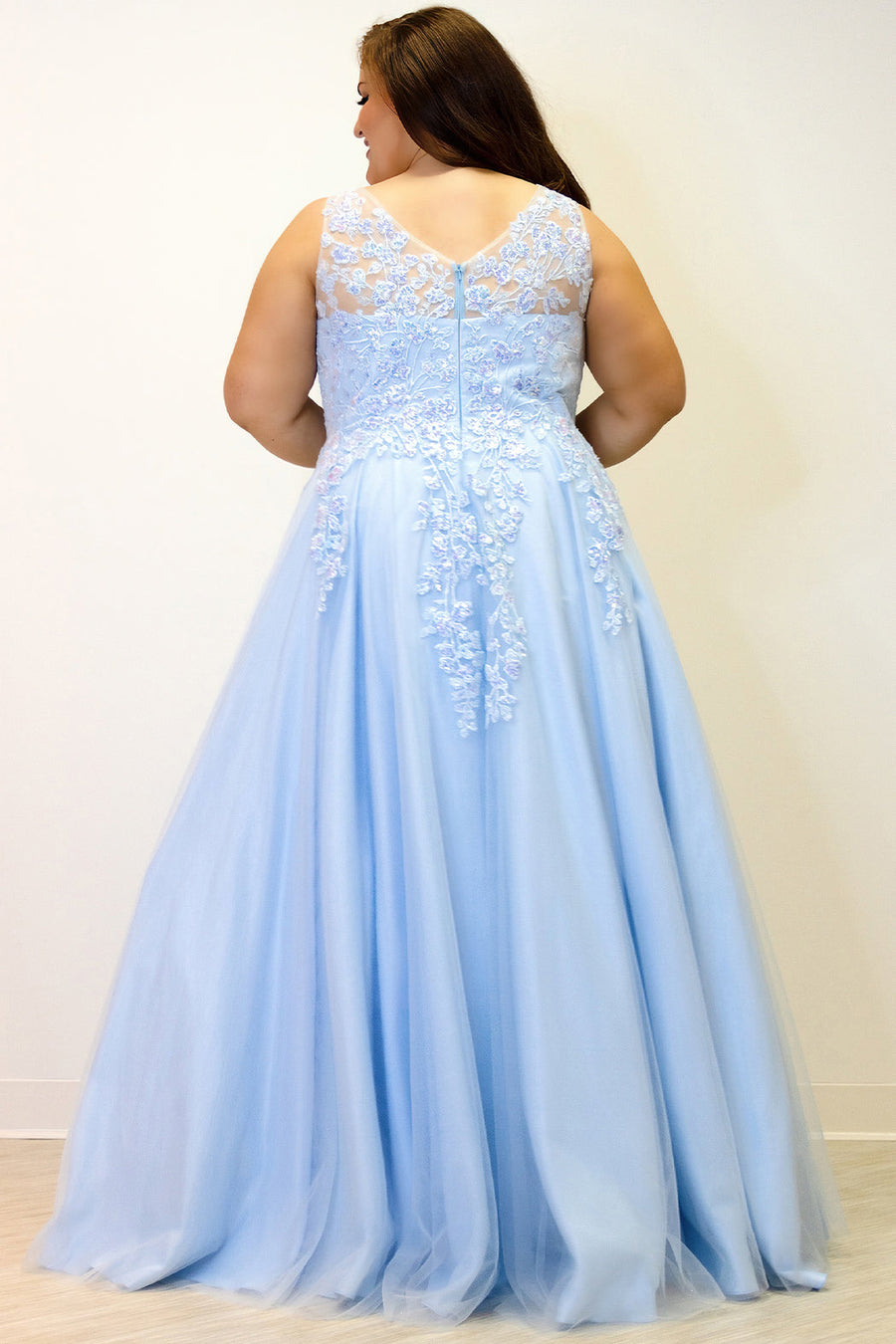 Plus Size Dresses Prom Long Formal A Line Floral  Plus Size Dress Bluejay