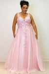 Plus Size Dresses Prom Long Formal A Line Floral  Plus Size Dress Carnation