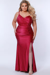 Plus Size Dresses Fitted Long Formal Plus Size Prom Dress Berry
