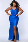 Plus Size Dresses Fitted Long Formal Plus Size Prom Dress Royal