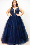 Plus Size Dresses Plus Size Size Long Mermaid Formal Prom Dress Navy