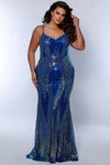Plus Size Dresses Prom Long Formal  Sequin Mermaid Plus Size Dress Royal