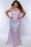 Plus Size Dresses Prom Plus Size Sequin Formal Long Mermaid Dress Orchid Pink