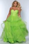 Plus Size Dresses Plus Size Long Ball Gown Corset Prom Dress Lime
