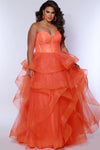 Plus Size Dresses Plus Size Long Ball Gown Corset Prom Dress Tangerine