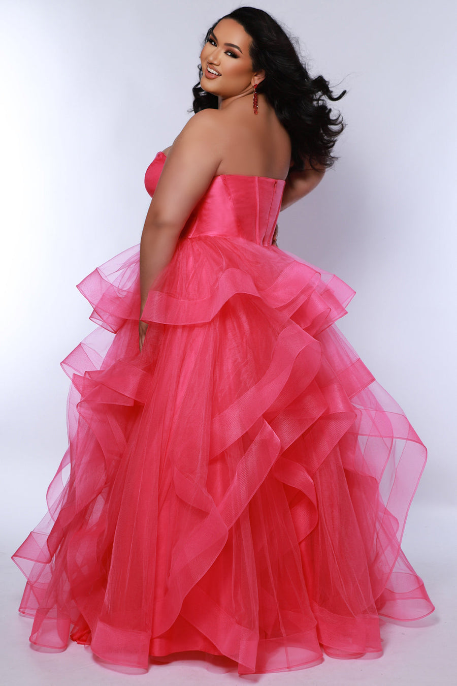 Plus Size Dresses Plus Size Long Ball Gown Corset Prom Dress Raspberry