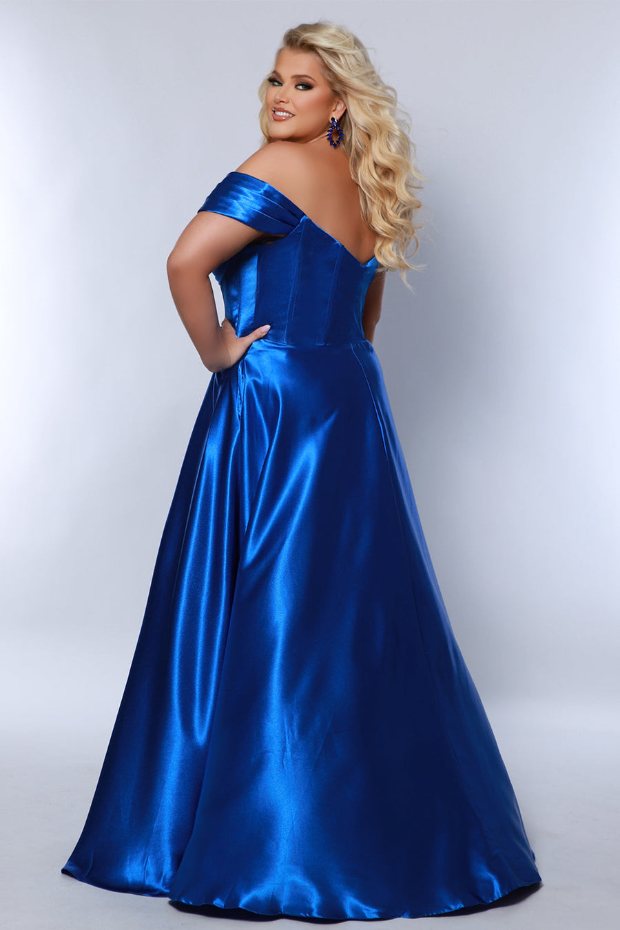 Plus Size Dresses Prom A Line Long Formal Plus Size Corset Dress Royal