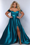 Plus Size Dresses Prom A Line Long Formal Plus Size Corset Dress Teal