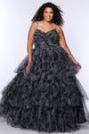 Plus Size Dresses Plus Size Floral Long Ball Gown Prom Dress Black Floral