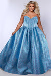 Plus Size Dresses Plus Size Long Ball Gown Metallic Prom Dress Topaz