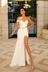 Wedding Dresses Long Bridal Fitted Lace Wedding Dress Off White
