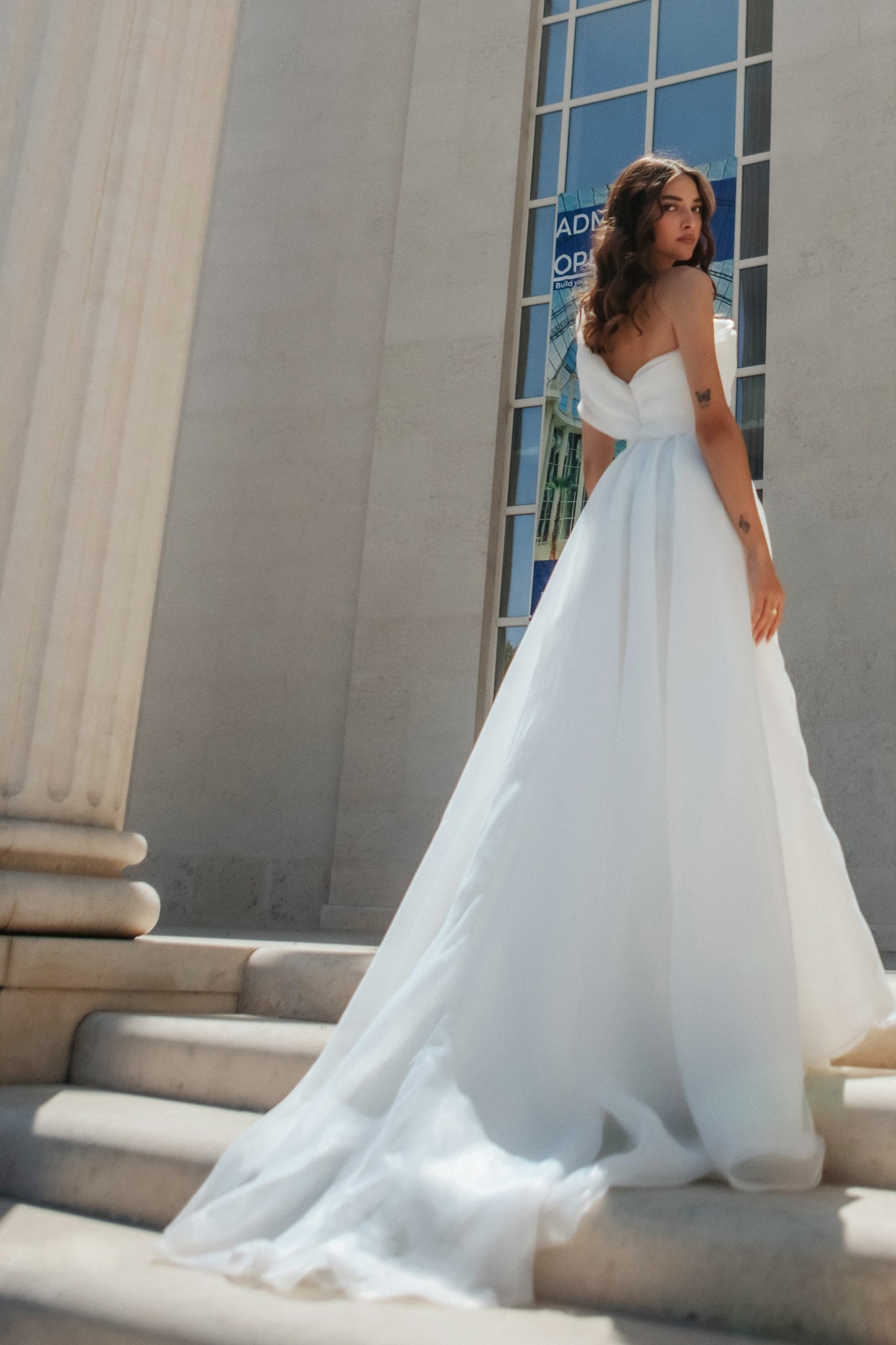 Wedding Dresses Simple A Line Long Wedding Dress Off White