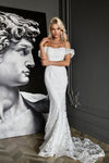 Wedding Dresses Long Ruffle Wedding Dress Off White