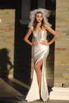 Wedding Dresses Fitted Long Mermaid Wedding Dress Off White