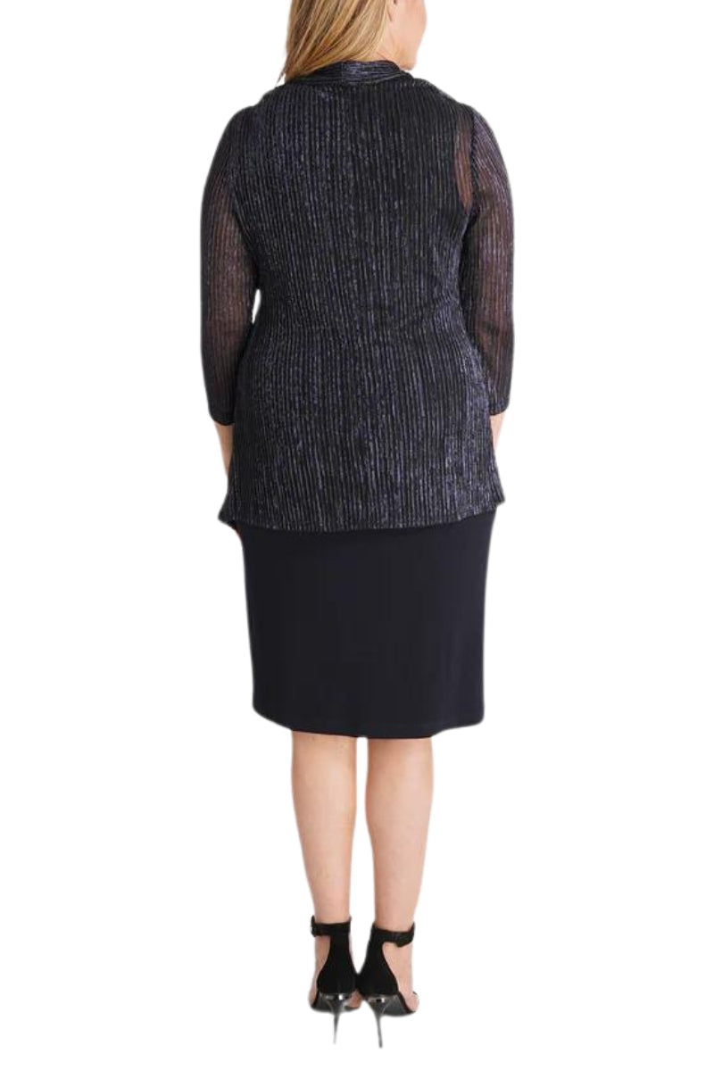 Mother of the Bride Dresses Short Metallic Mother of the Bride Dress Navy