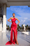 Prom Dresses Slit Long Formal Prom Dress Red