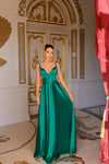 Prom Dresses Pleated A Line Long Formal Prom Dress Emerald Green
