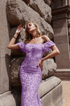 Prom Dresses Long Mermaid Glitter Formal Prom Dress Lilac