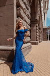 Prom Dresses Long Mermaid Glitter Formal Prom Dress Royal Blue