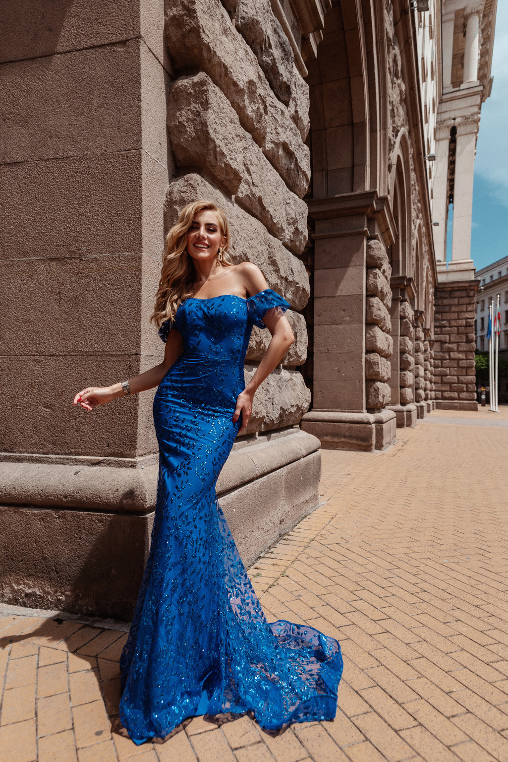 Prom Dresses Long Mermaid Glitter Formal Prom Dress Royal Blue