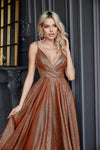 Prom Dresses Pleated Long Formal Prom Dress Rust