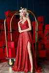 Prom Dresses Glitter Long Formal Prom Dress Red