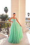 Prom Dresses Long A Line Ball Gown Formal Prom Dress Mint