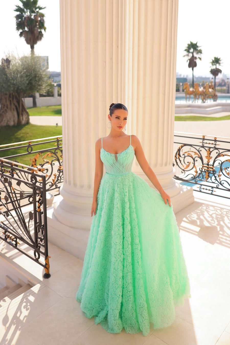 Prom Dresses Long A Line Ball Gown Formal Prom Dress Mint