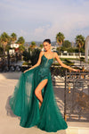Prom Dresses Ball Gown Long Sequin Formal Prom Dress Emerald Green