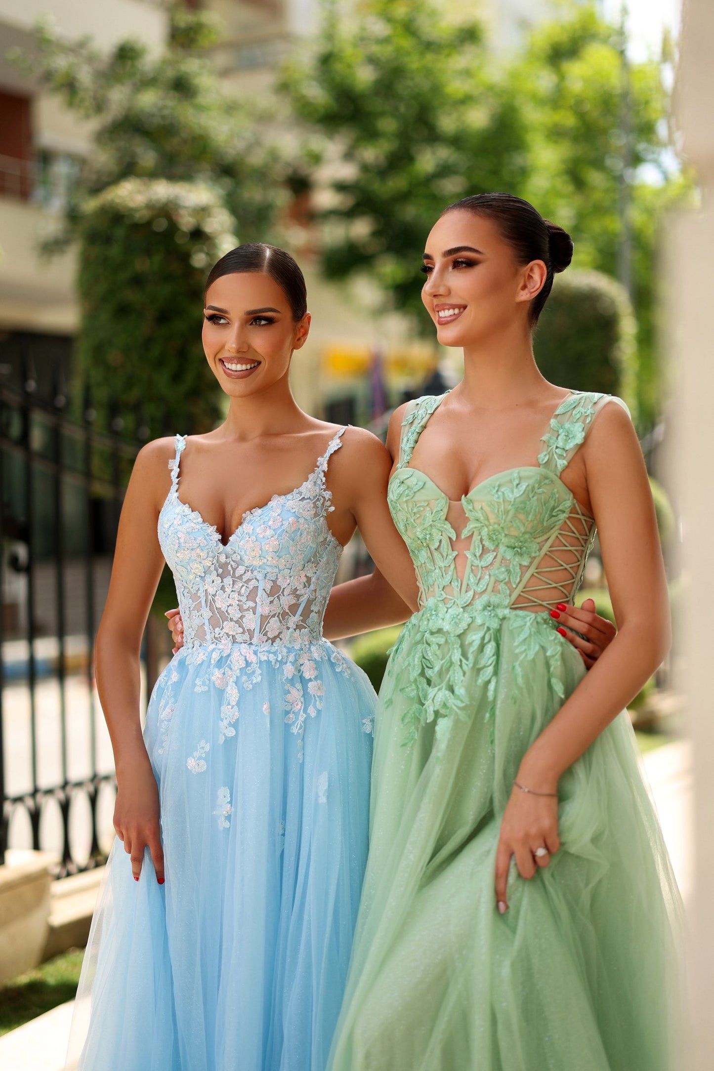 Prom Dresses Long Formal Lace Applique A Line Prom Dress Pale Sage