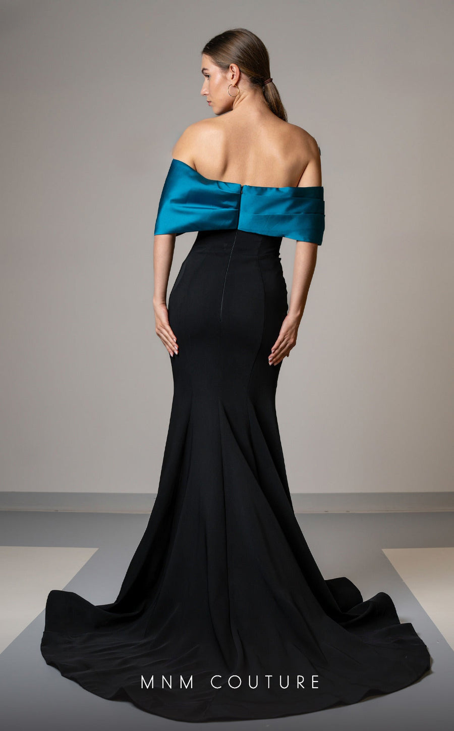 Formal Dresses Long Mermaid Fit Formal Evening Prom Dress Black/Turquoise