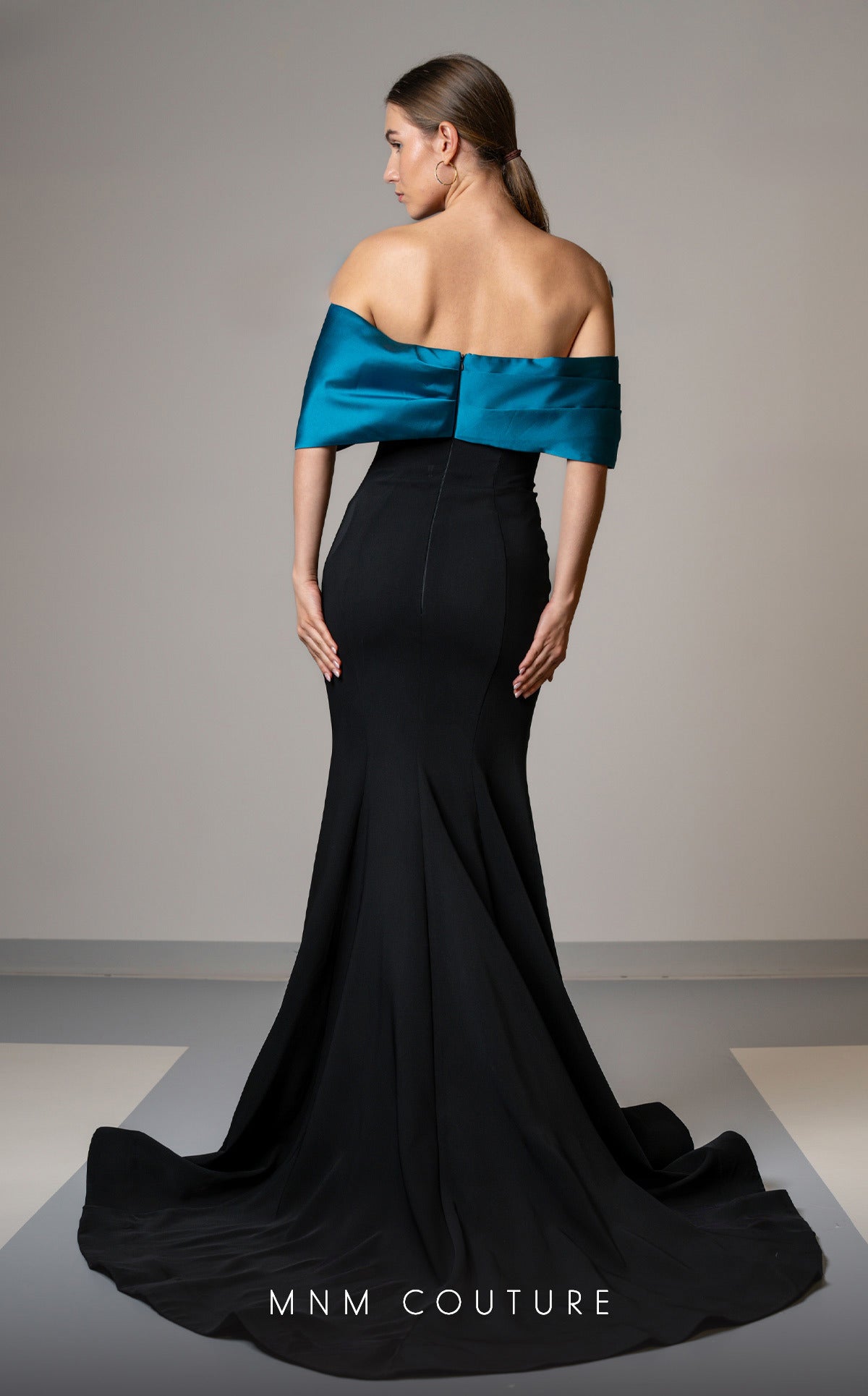 Formal Dresses Long Mermaid Fit Formal Evening Prom Dress Black/Turquoise