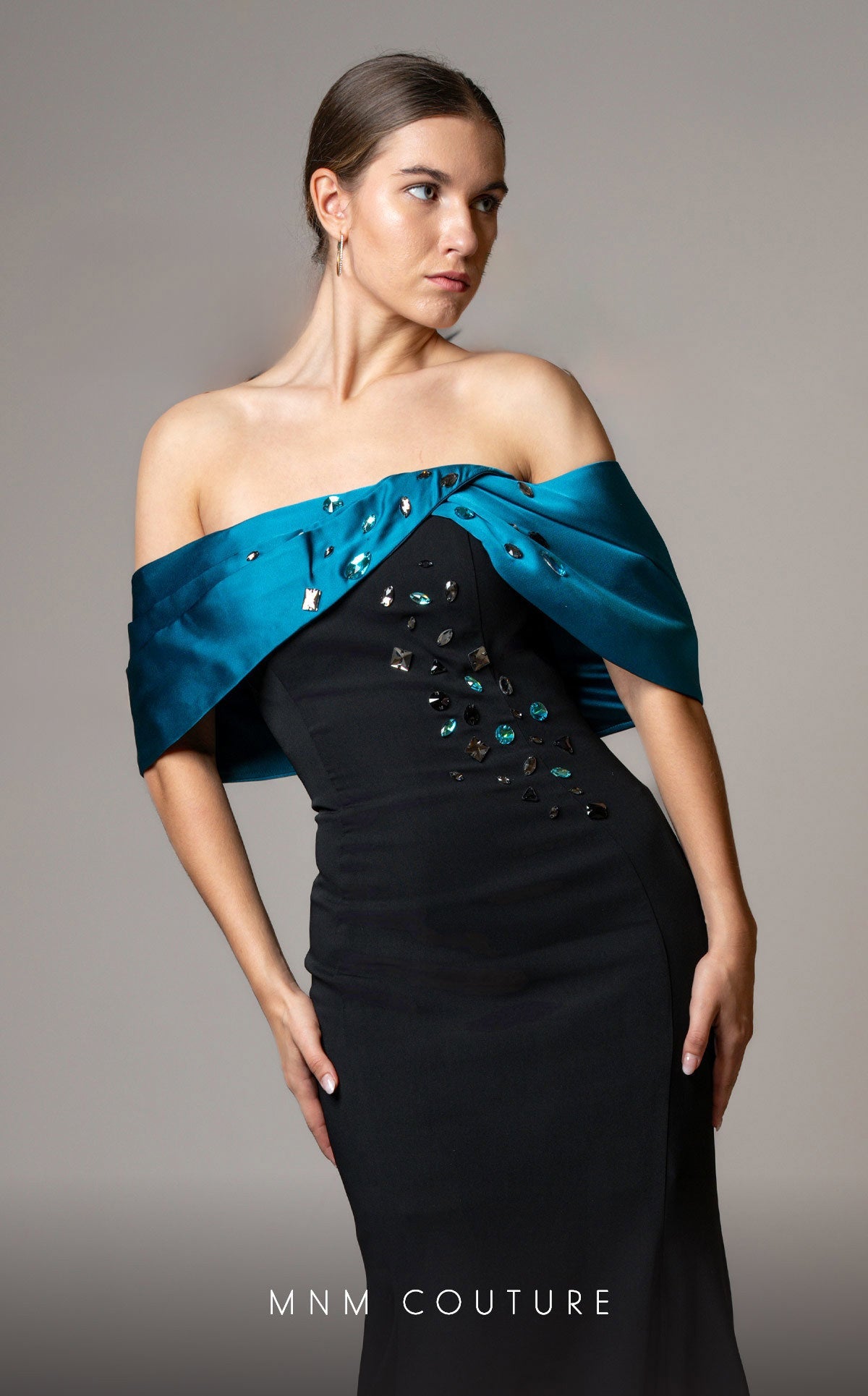 Formal Dresses Long Mermaid Fit Formal Evening Prom Dress Black/Turquoise