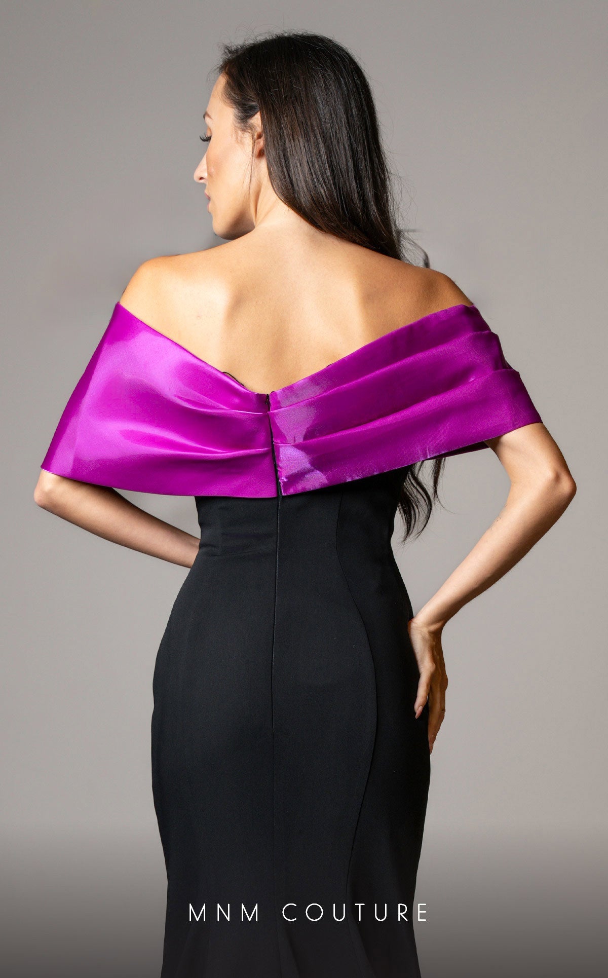 Formal Dresses Long Mermaid Fit Formal Evening Prom Dress Black/Fuchsia