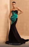 Formal Dresses Mermaid Long Formal Fitted Two Tone Prom Dress Black/Aqua