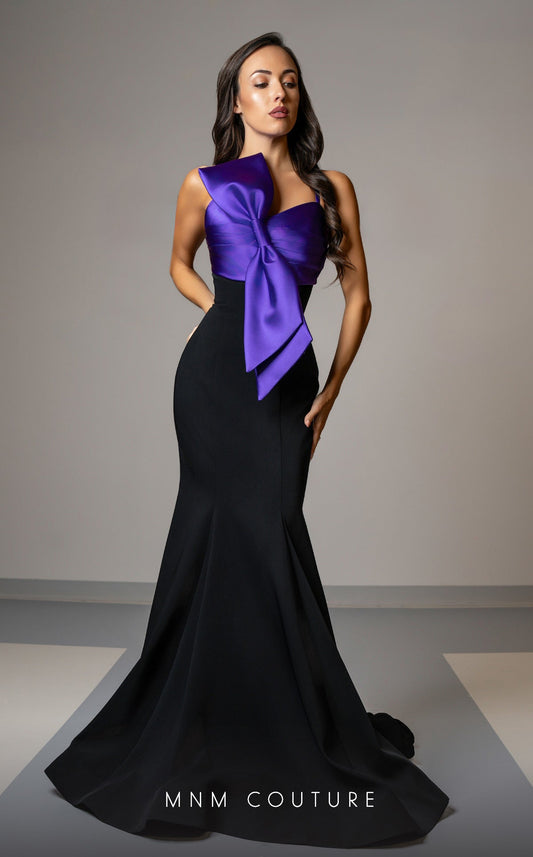 Formal Dresses Long Mermaid Fit Two Tone Formal Prom Dress Black/Purple