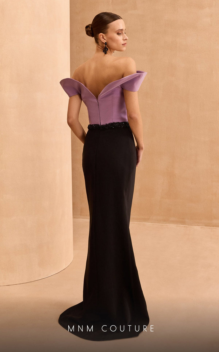 Formal Dresses Fitted Long Formal Beaded Evening Dress Black/Purple